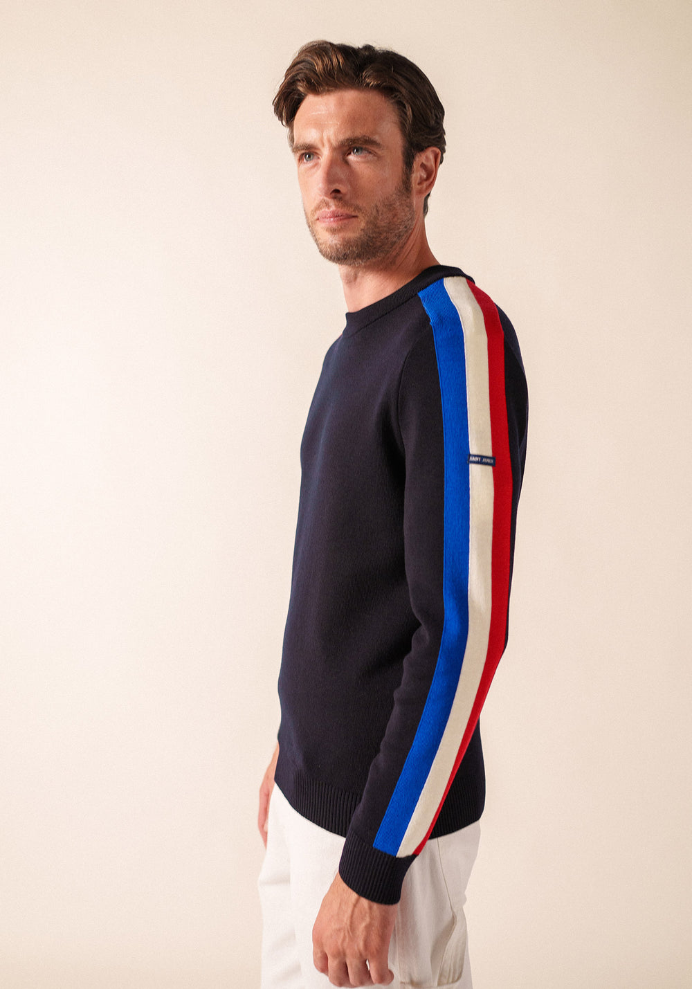 Pull raglan x l'Elysée (NAVY/GITANE/ECUME/TULIPE)
