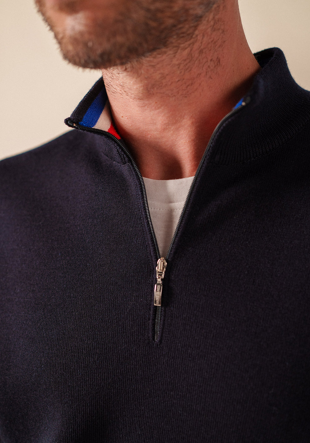 Pull à coudières x l'Elysée (NAVY/MULTICO)