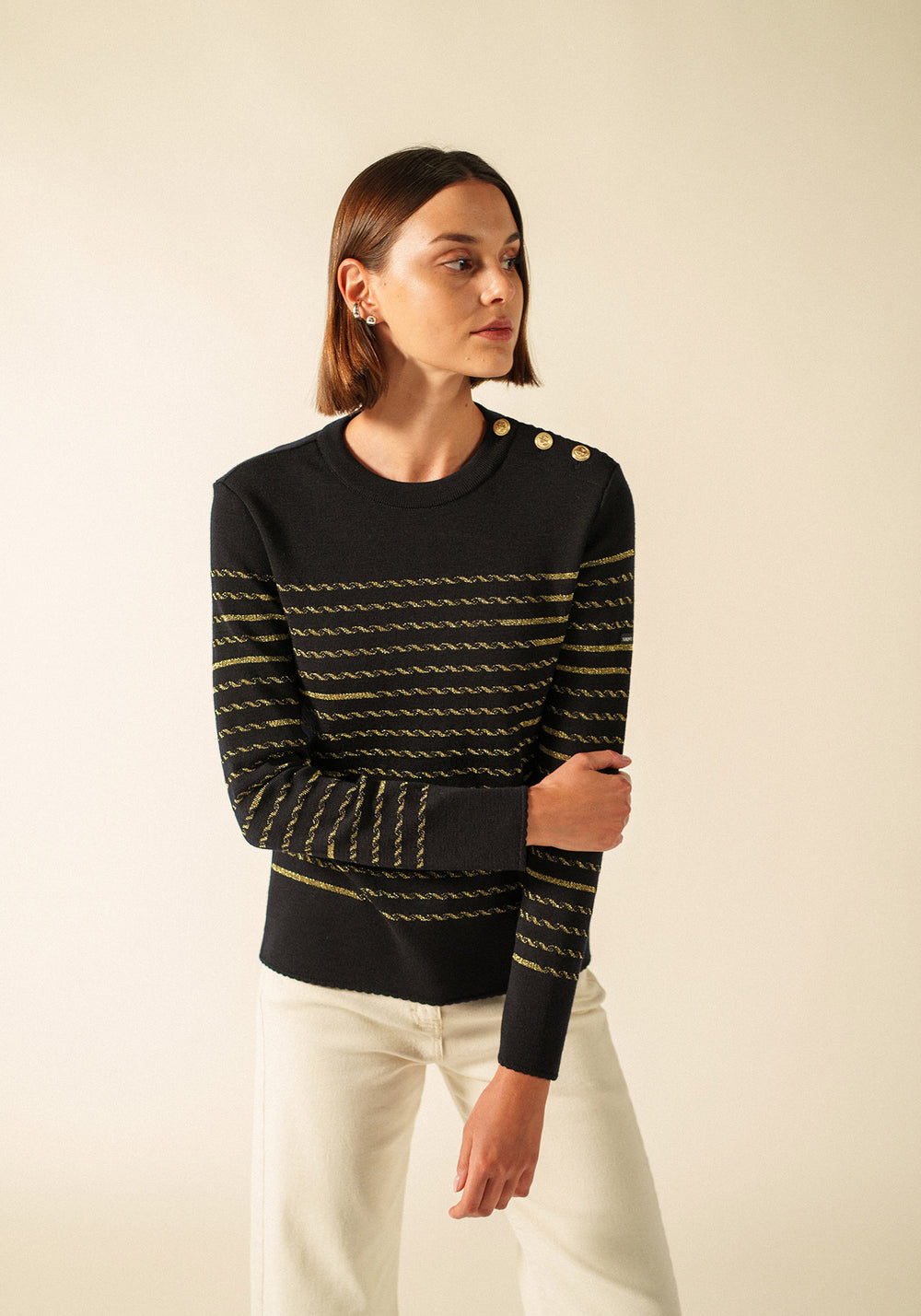 Pull Vima x Isabelle Ballu (NAVY/CHAMPAGNE)
