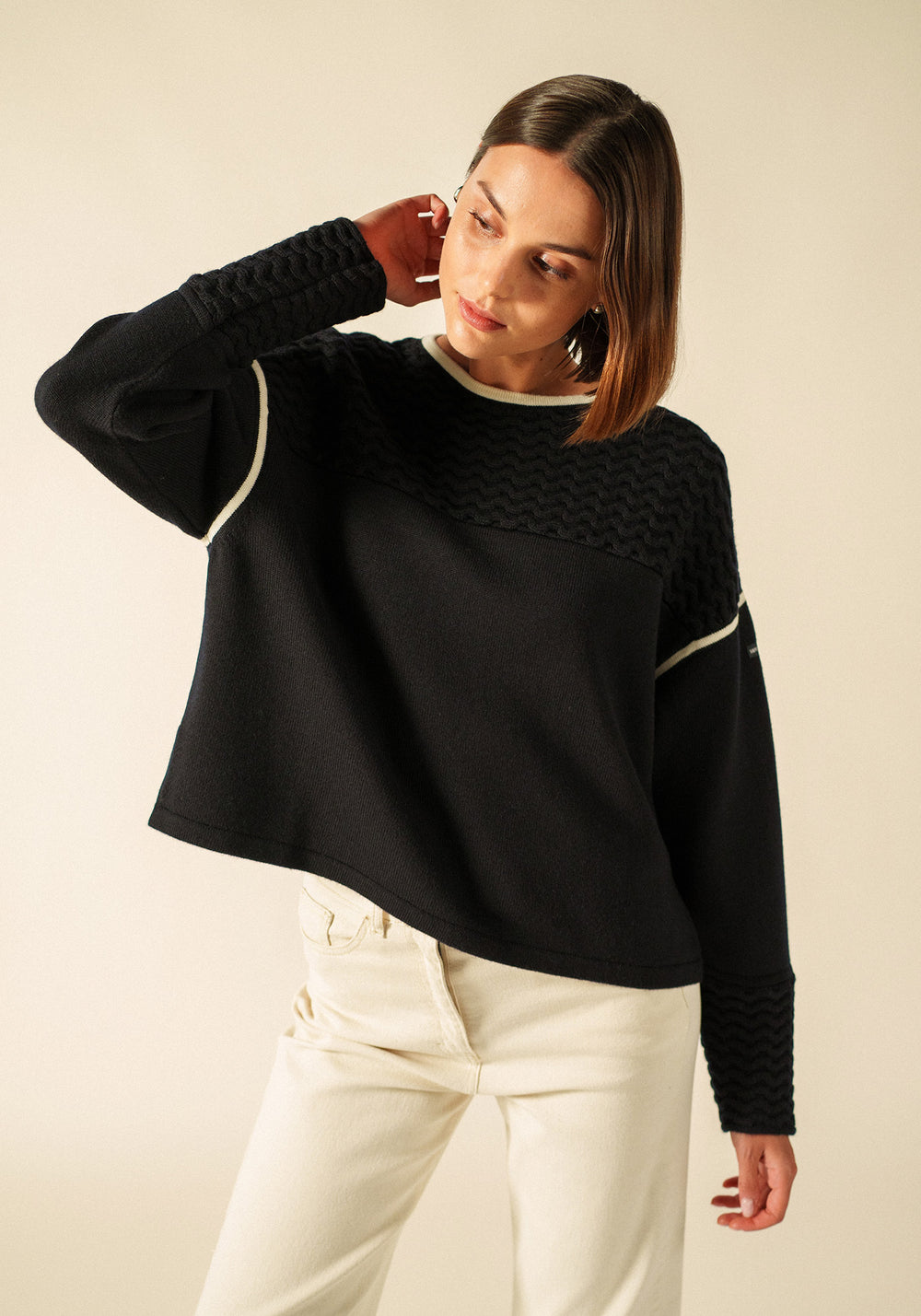 Pull Drift x Isabelle Ballu (NAVY/ECRU)