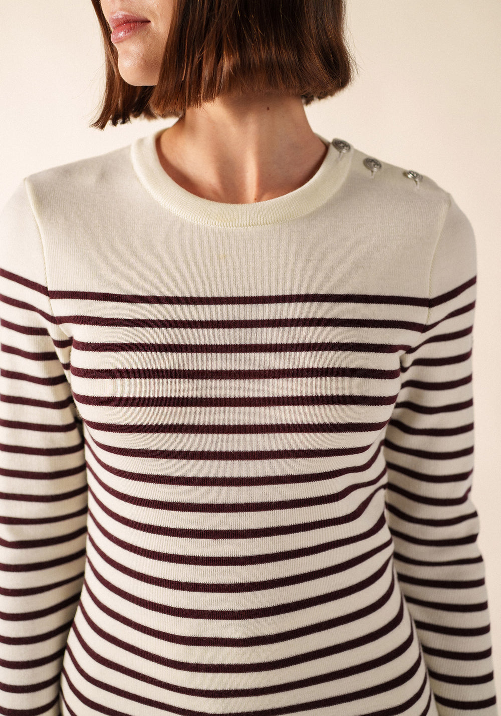 Pull marin Marée (BLANC/TWEED)