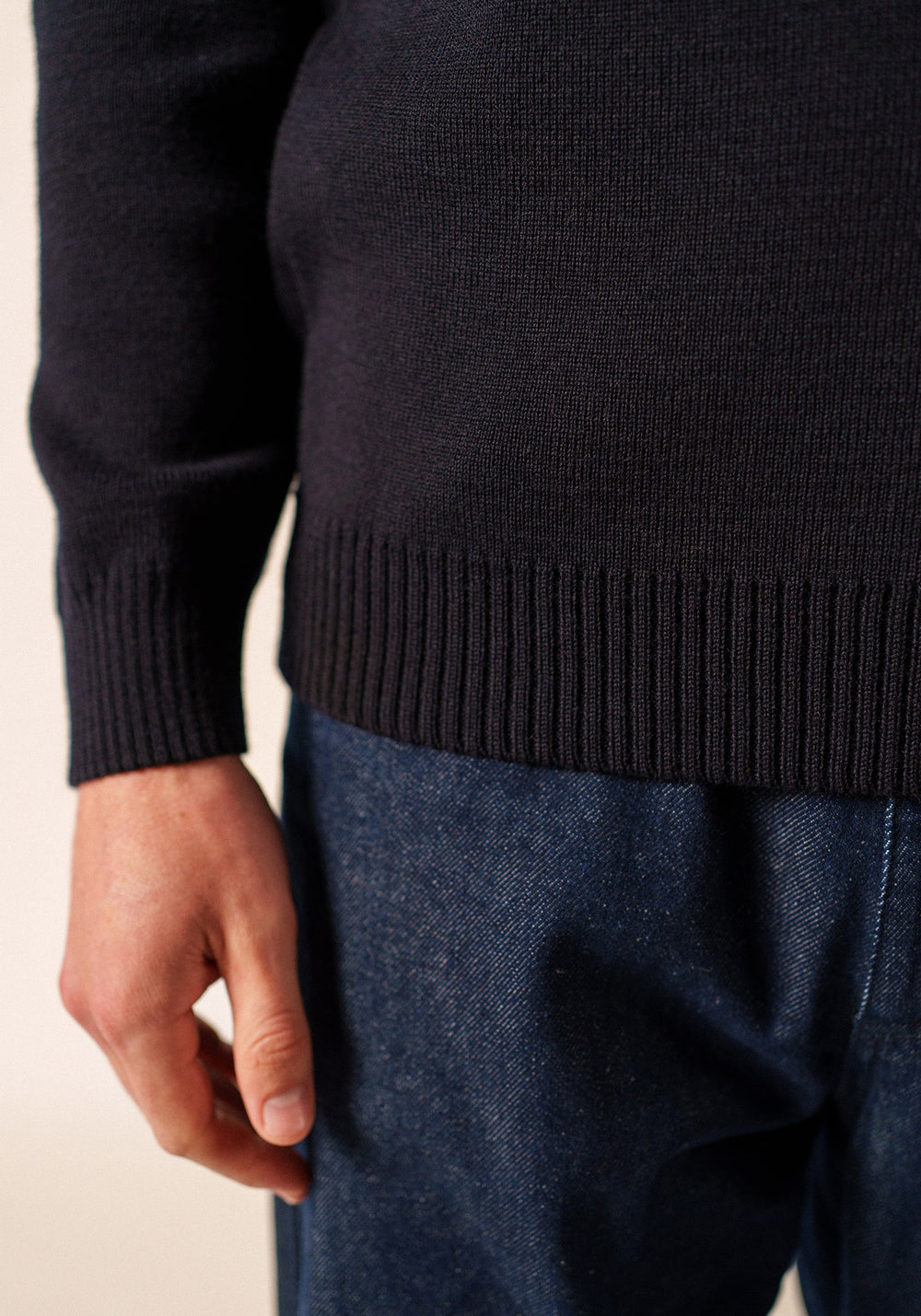 Pull marin uni Cancale - coupe confort (NAVY)