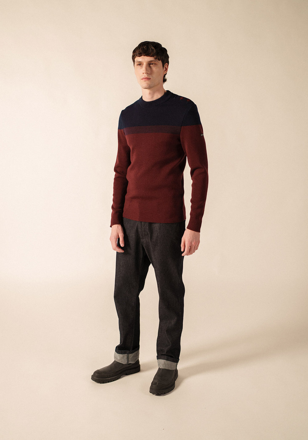 Pull marin Bretagne (TWEED/MARINE)