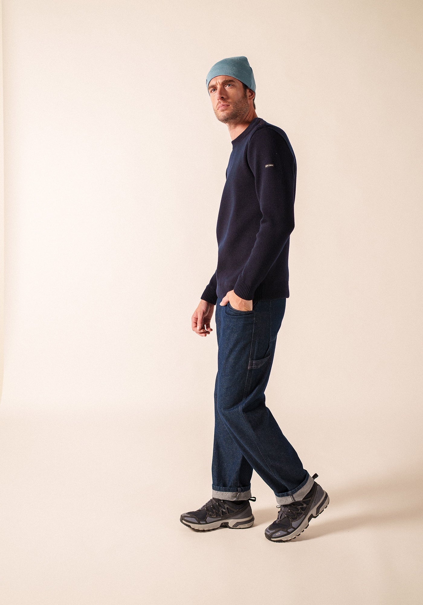Pull marin uni Marinier - coupe confort (MARINE)