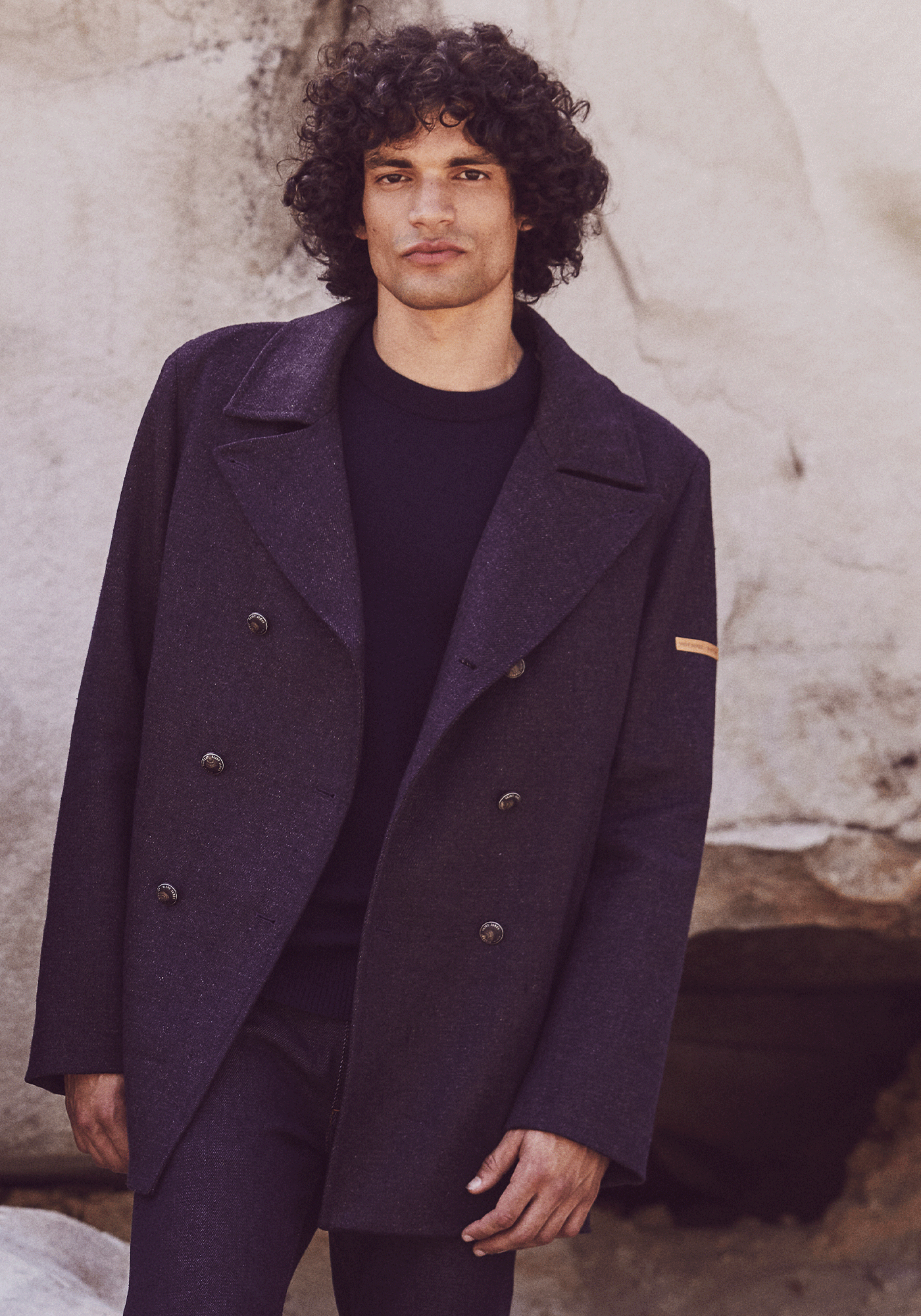 Caban Héritage homme en laine Mérinos - SAINT JAMES x Atelier Tuffery (INDIGO/CHANVRE)