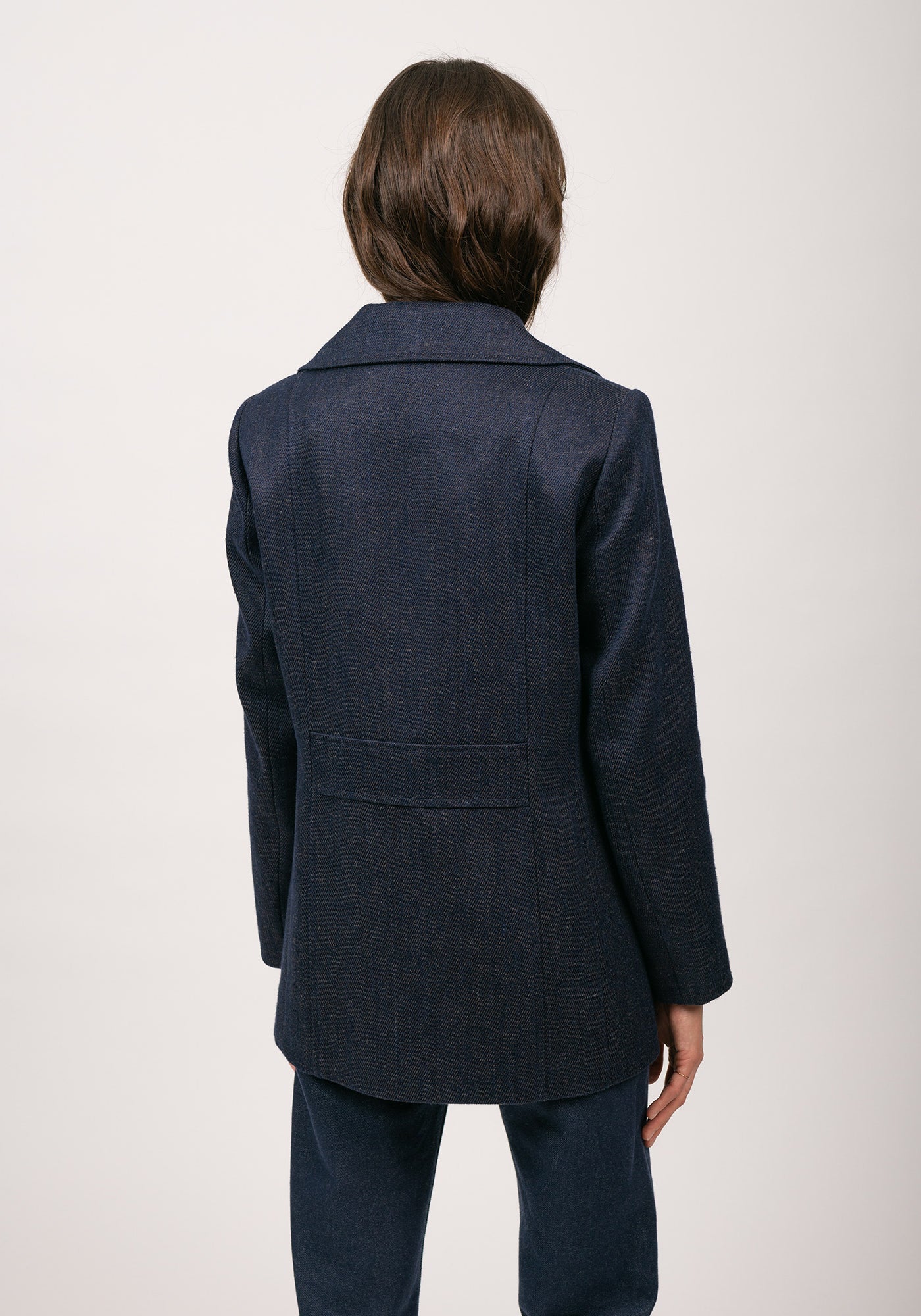 Caban Héritage femme en laine Mérinos - SAINT JAMES x Atelier Tuffery (INDIGO/CHANVRE)
