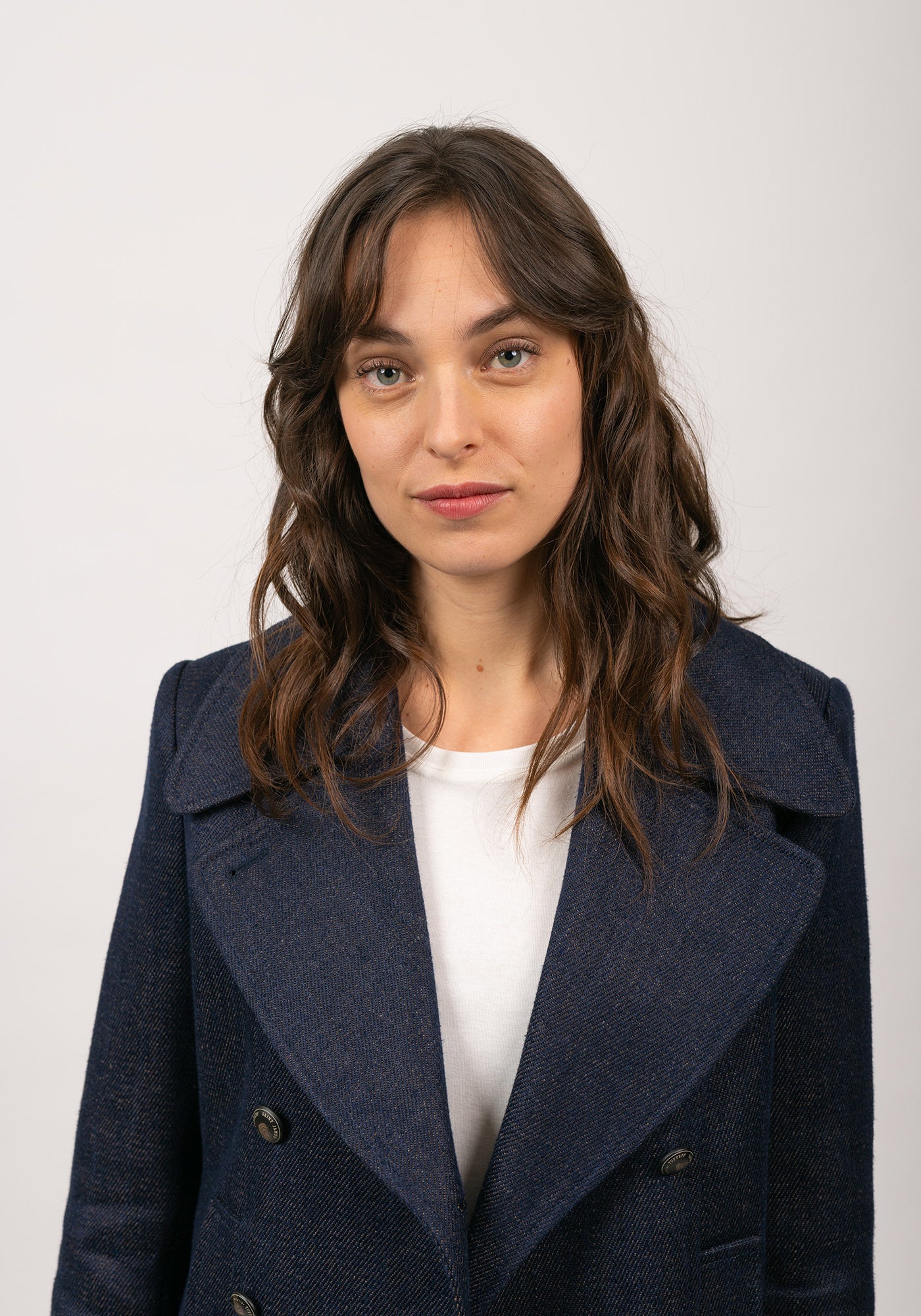 Caban Héritage femme en laine Mérinos - SAINT JAMES x Atelier Tuffery (INDIGO/CHANVRE)