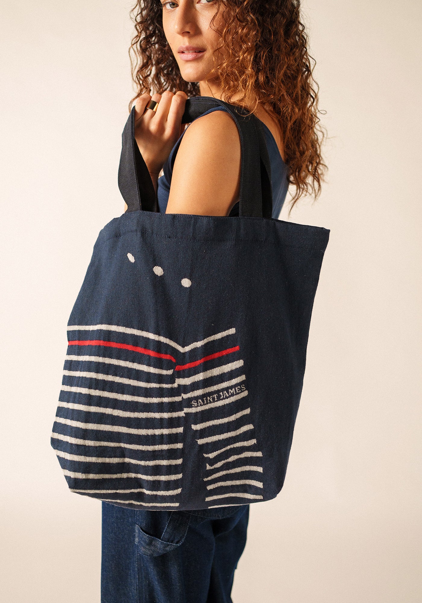 Tote bag Pull (MARINE/ECRU)