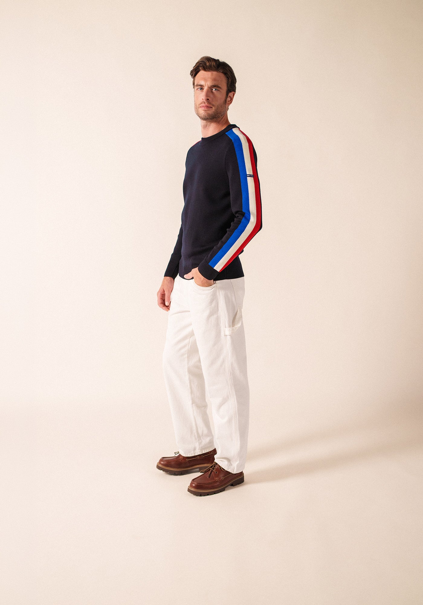 Pull raglan x l'Elysée (NAVY/GITANE/ECUME/TULIPE)