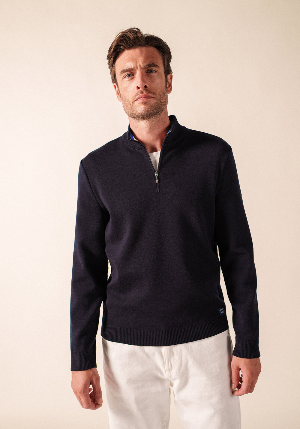 Pull à coudières x l'Elysée (NAVY/MULTICO)