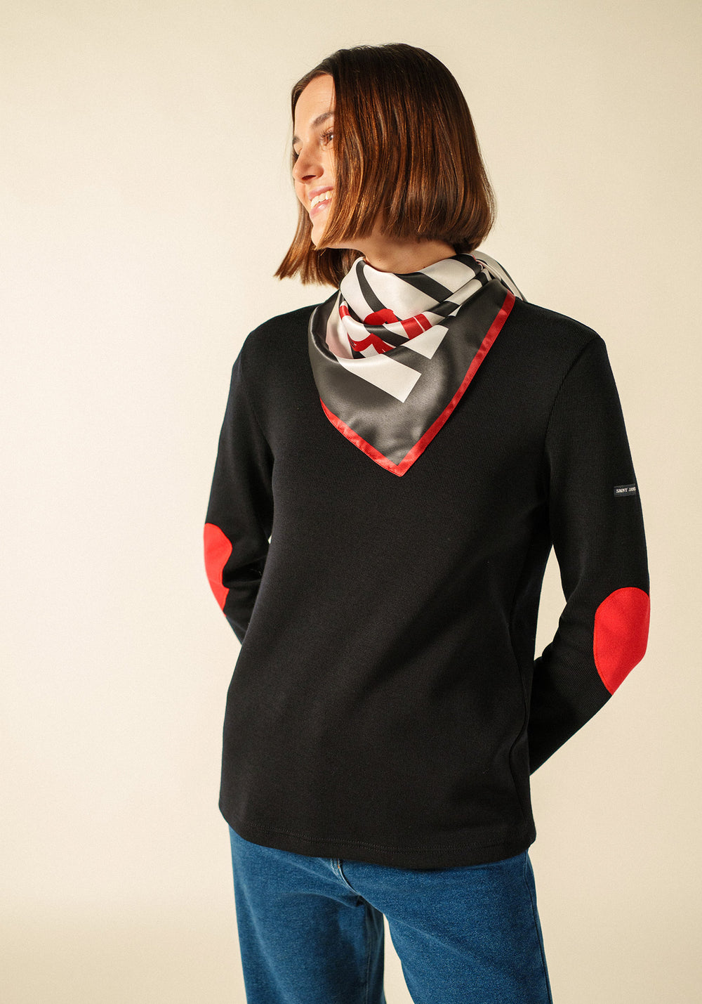 Foulard carré Cœurs (ECUME/MARINE/TULIPE)