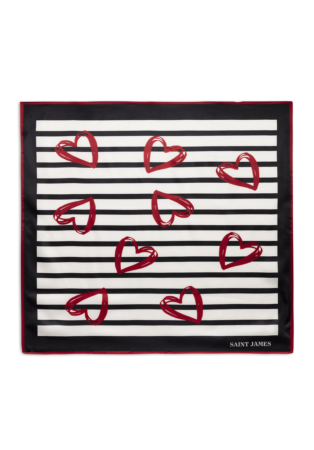 Foulard carré Cœurs (ECUME/MARINE/TULIPE)