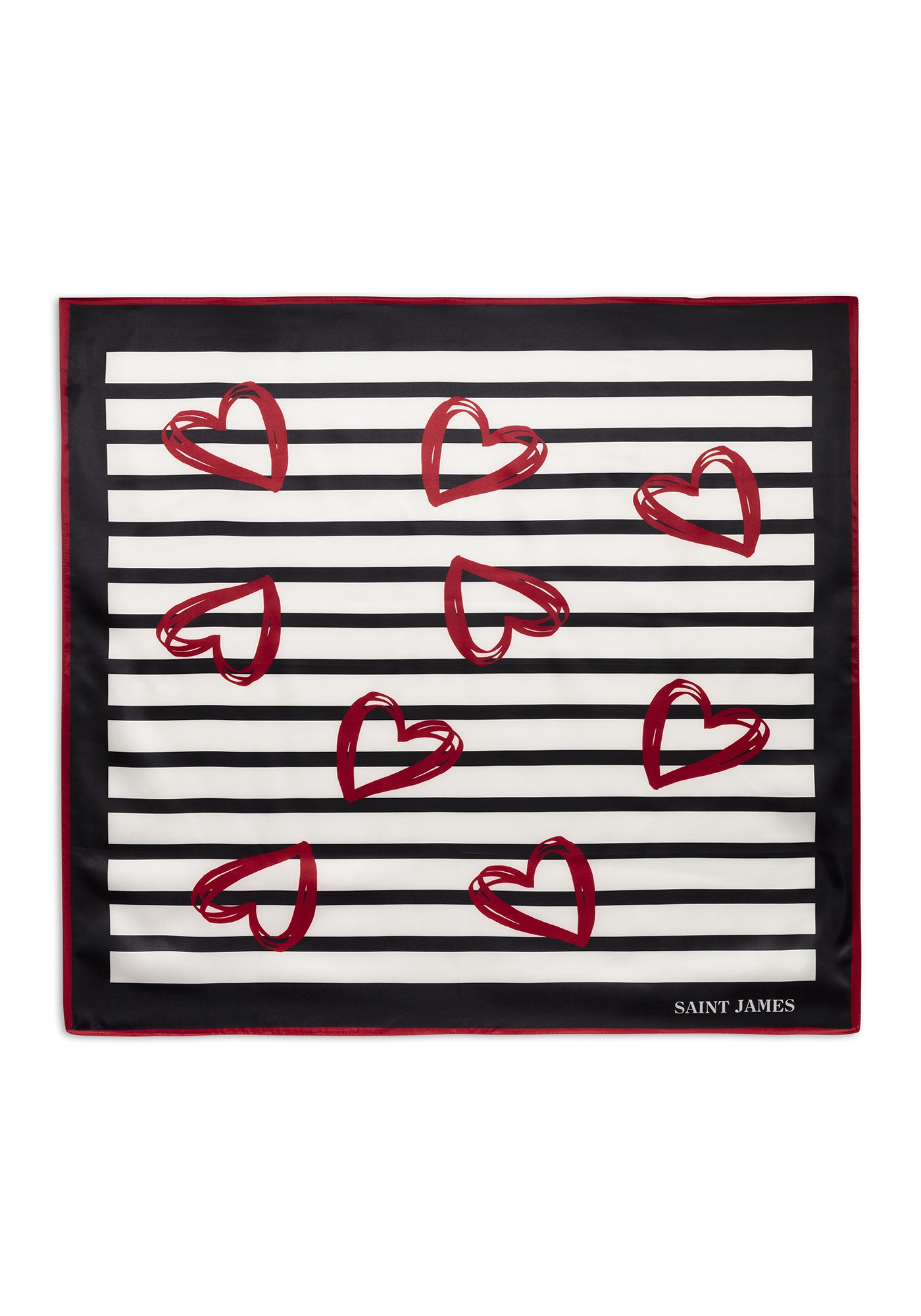 Foulard carré Cœurs (ECUME/MARINE/TULIPE)
