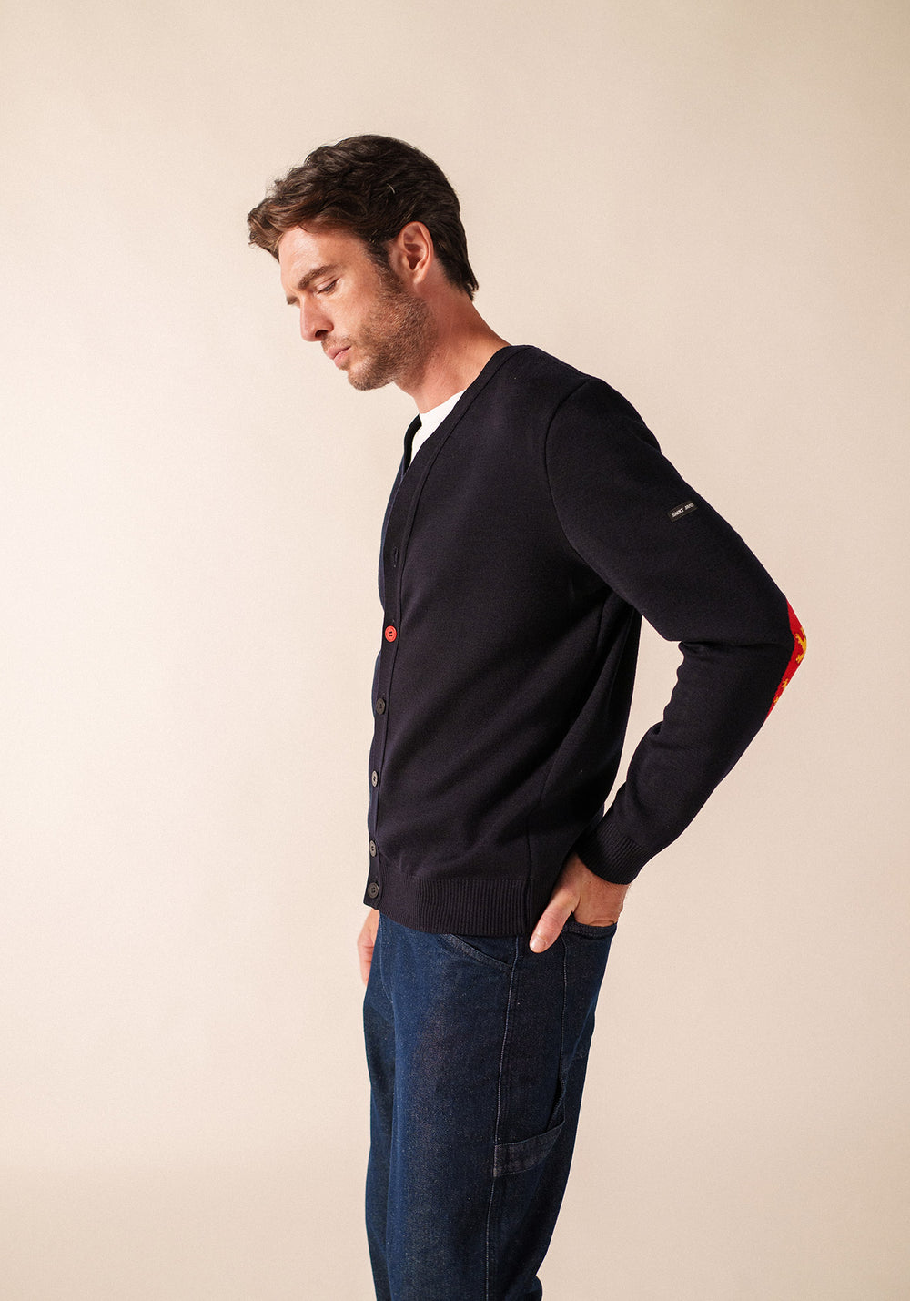 Cardigan coudières (NAVY/NORMANDIE)