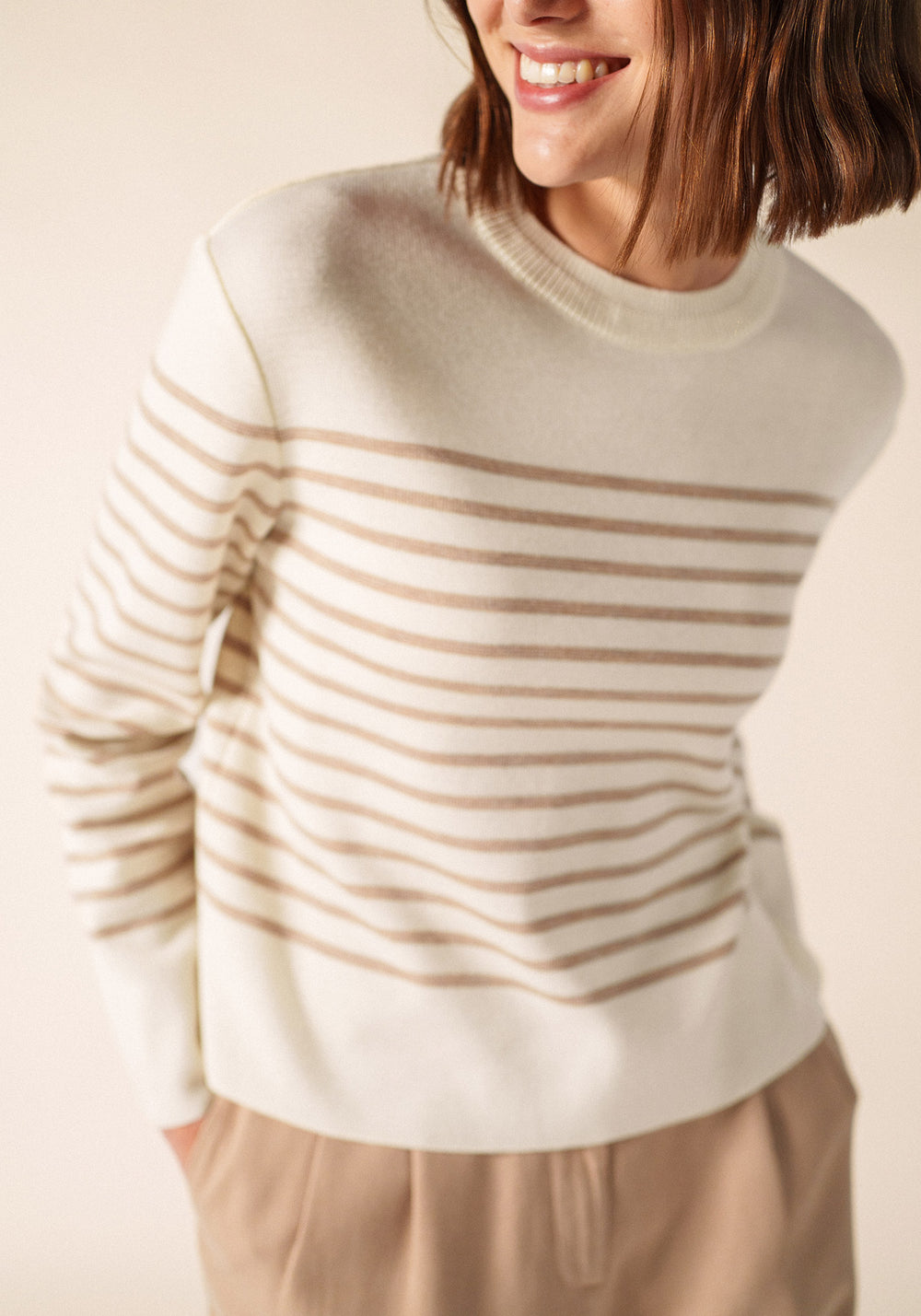 Pull Aulon (BLANC/BEIGE FONCE)