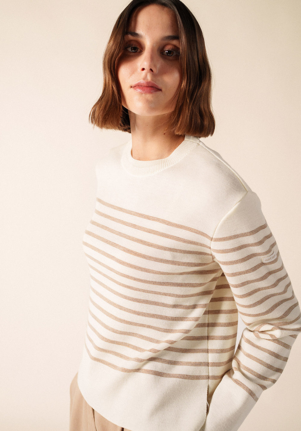 Pull Aulon (BLANC/BEIGE FONCE)