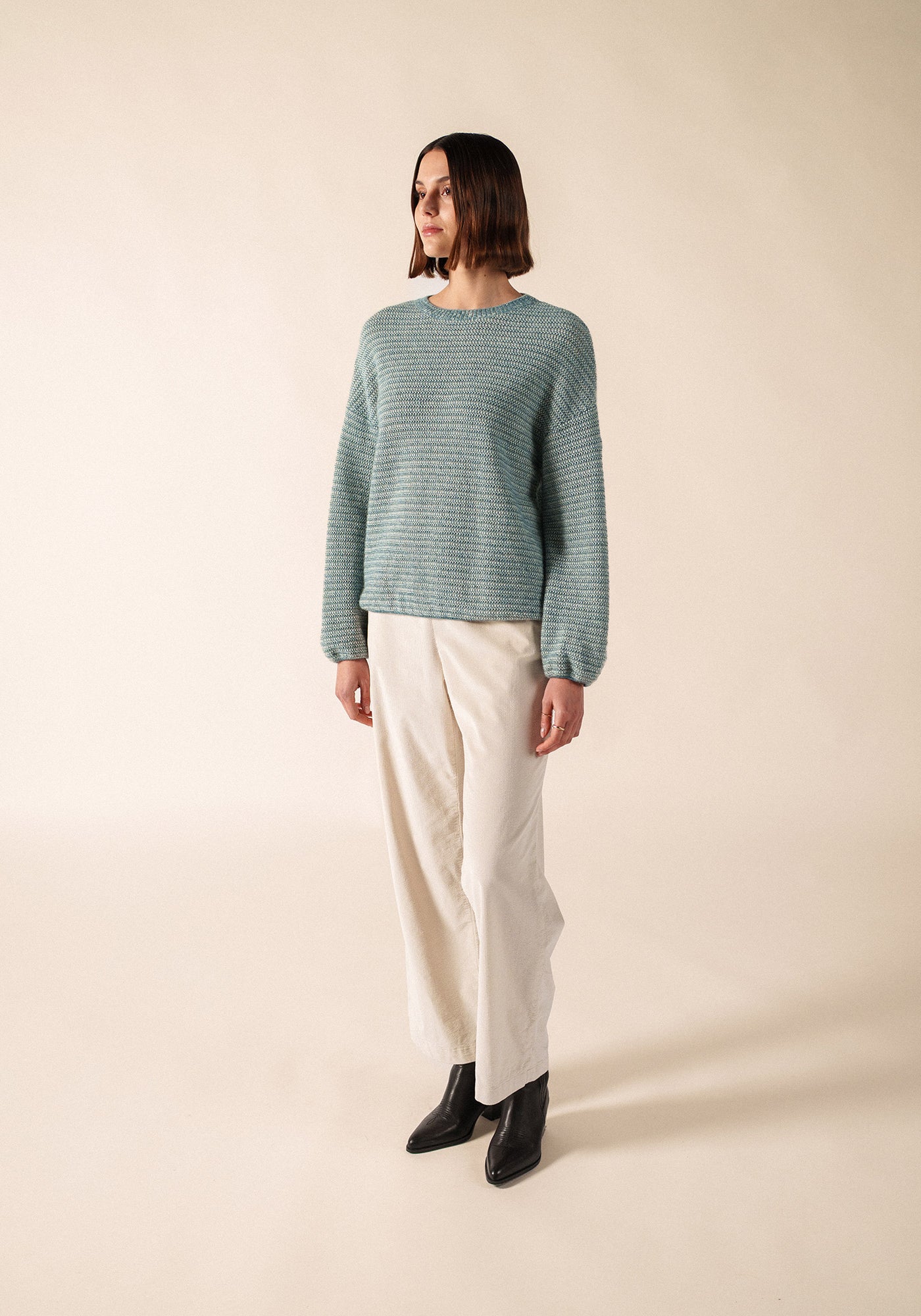 Pull Ascain (CELESTE/BLANC D'HIVER)