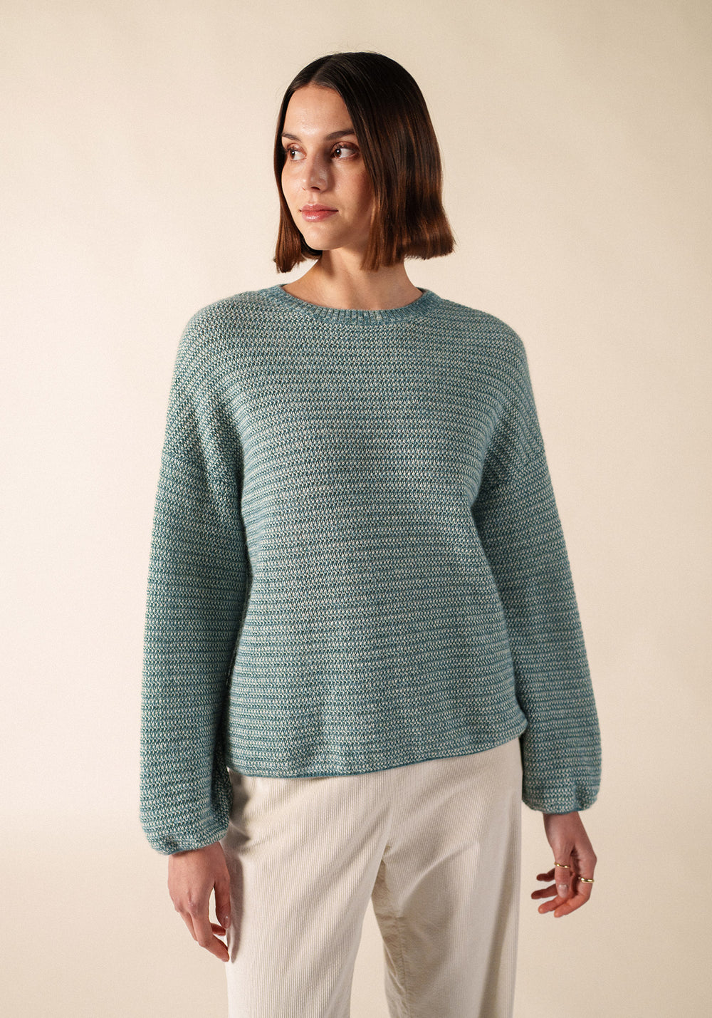 Pull Ascain (CELESTE/BLANC D'HIVER)