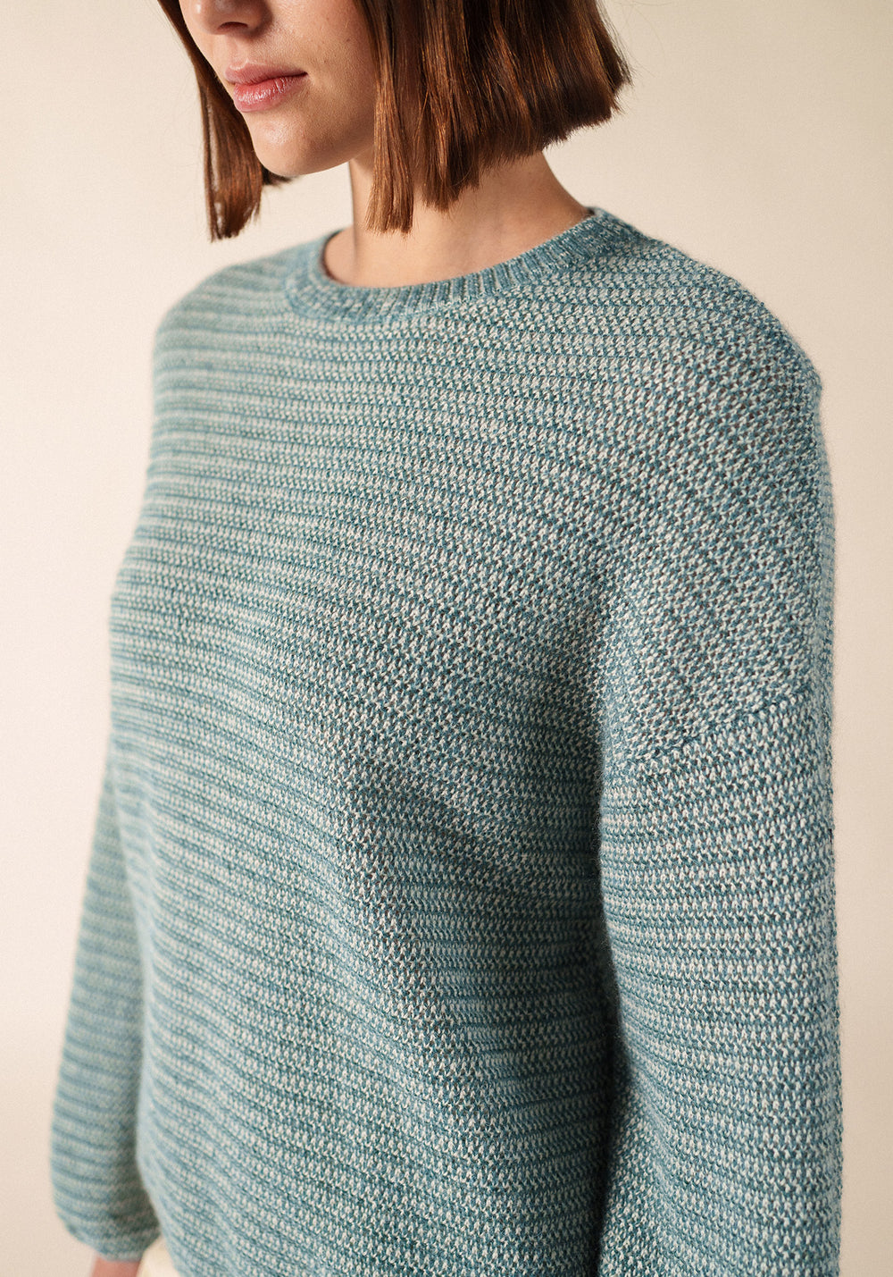 Pull Ascain (CELESTE/BLANC D'HIVER)