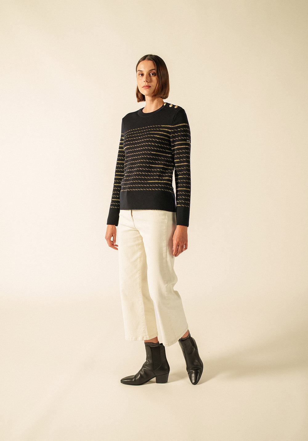 Pull Vima x Isabelle Ballu (NAVY/CHAMPAGNE)