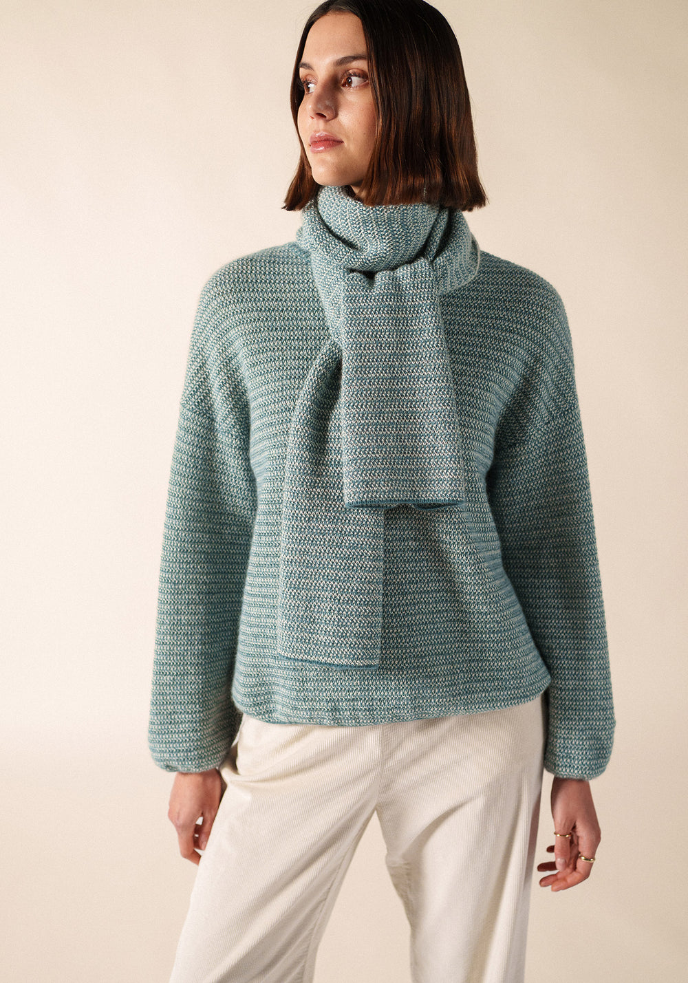 Echarpe Ascain (CELESTE/BLANC D'HIVER)