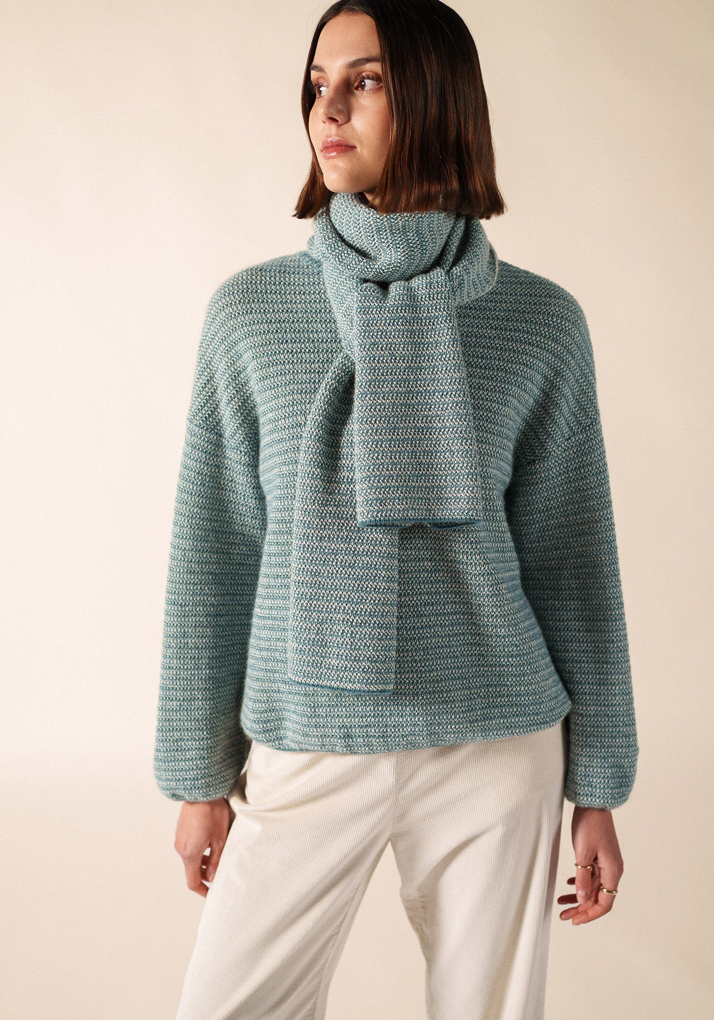Echarpe Ascain (CELESTE/BLANC D'HIVER)