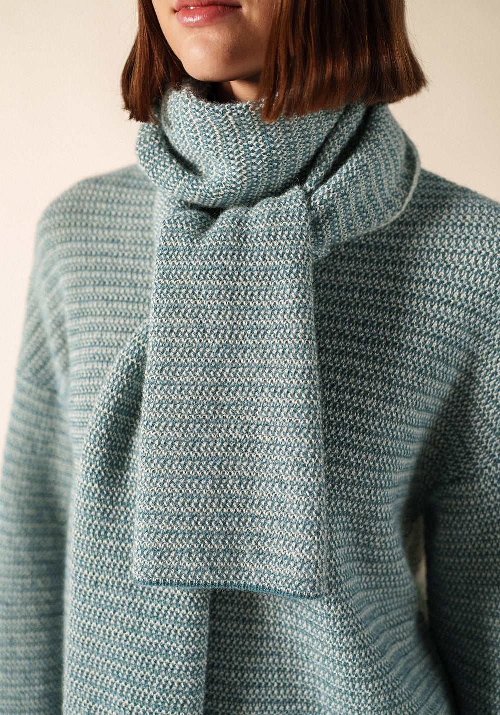 Echarpe Ascain (CELESTE/BLANC D'HIVER)