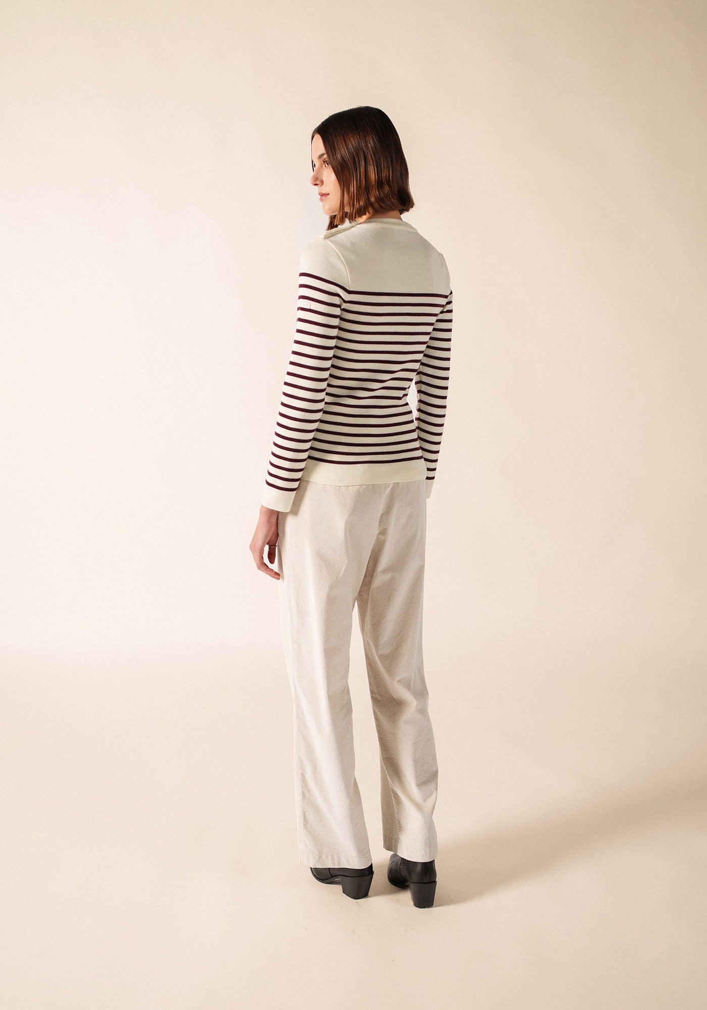 Pull marin Marée (BLANC/TWEED)