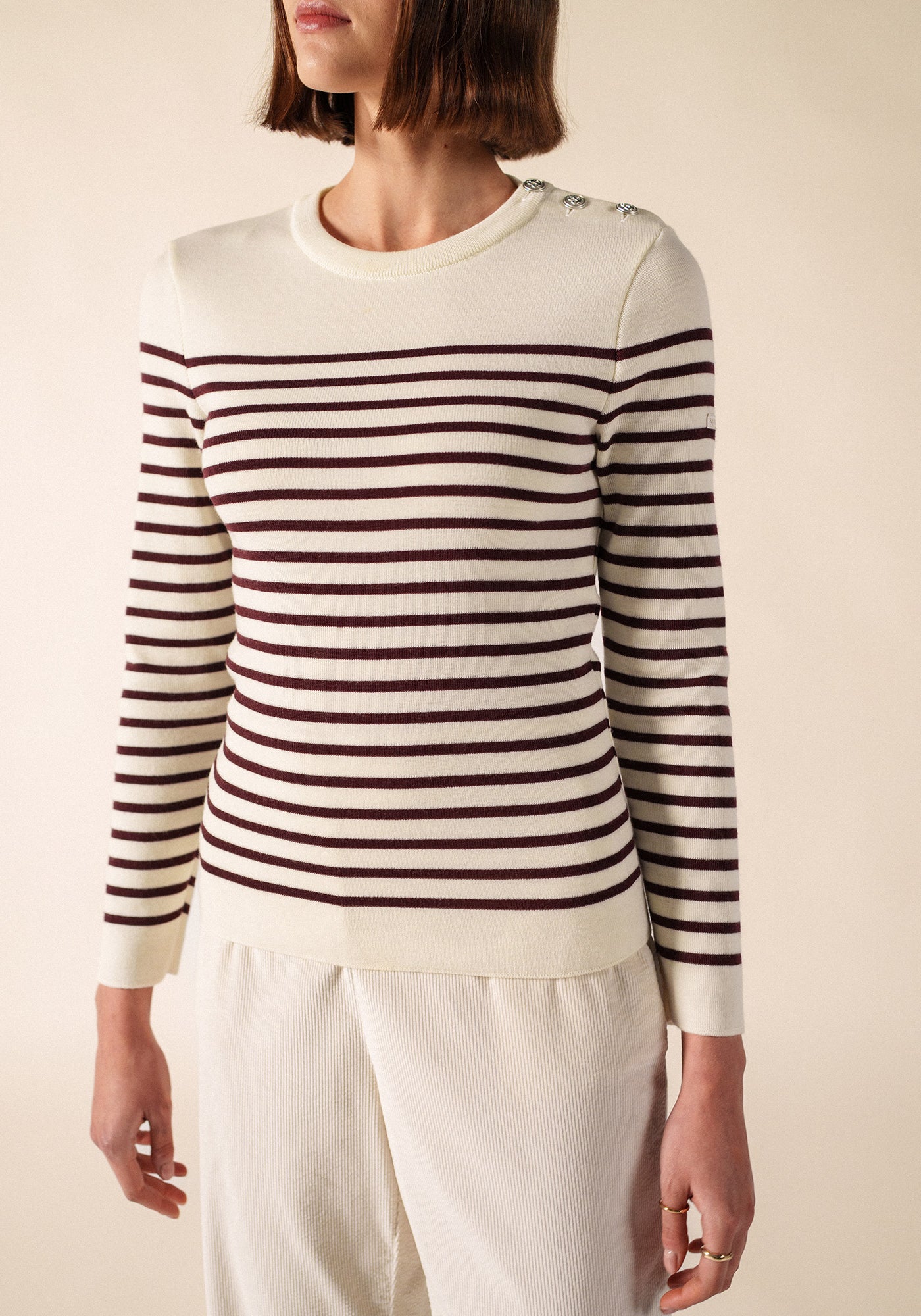 Pull marin Marée (BLANC/TWEED)