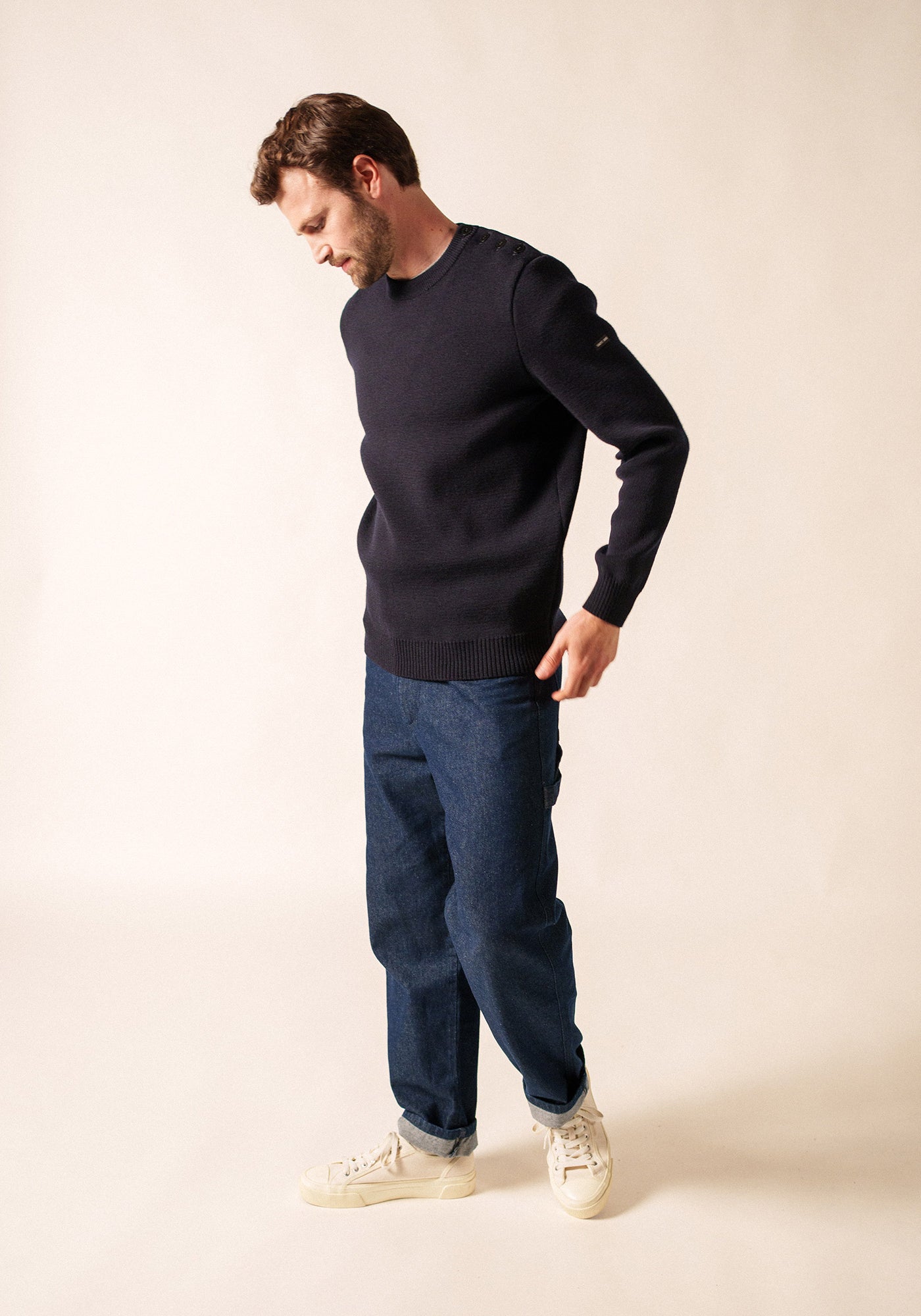 Pull marin uni Cancale - coupe confort (NAVY)