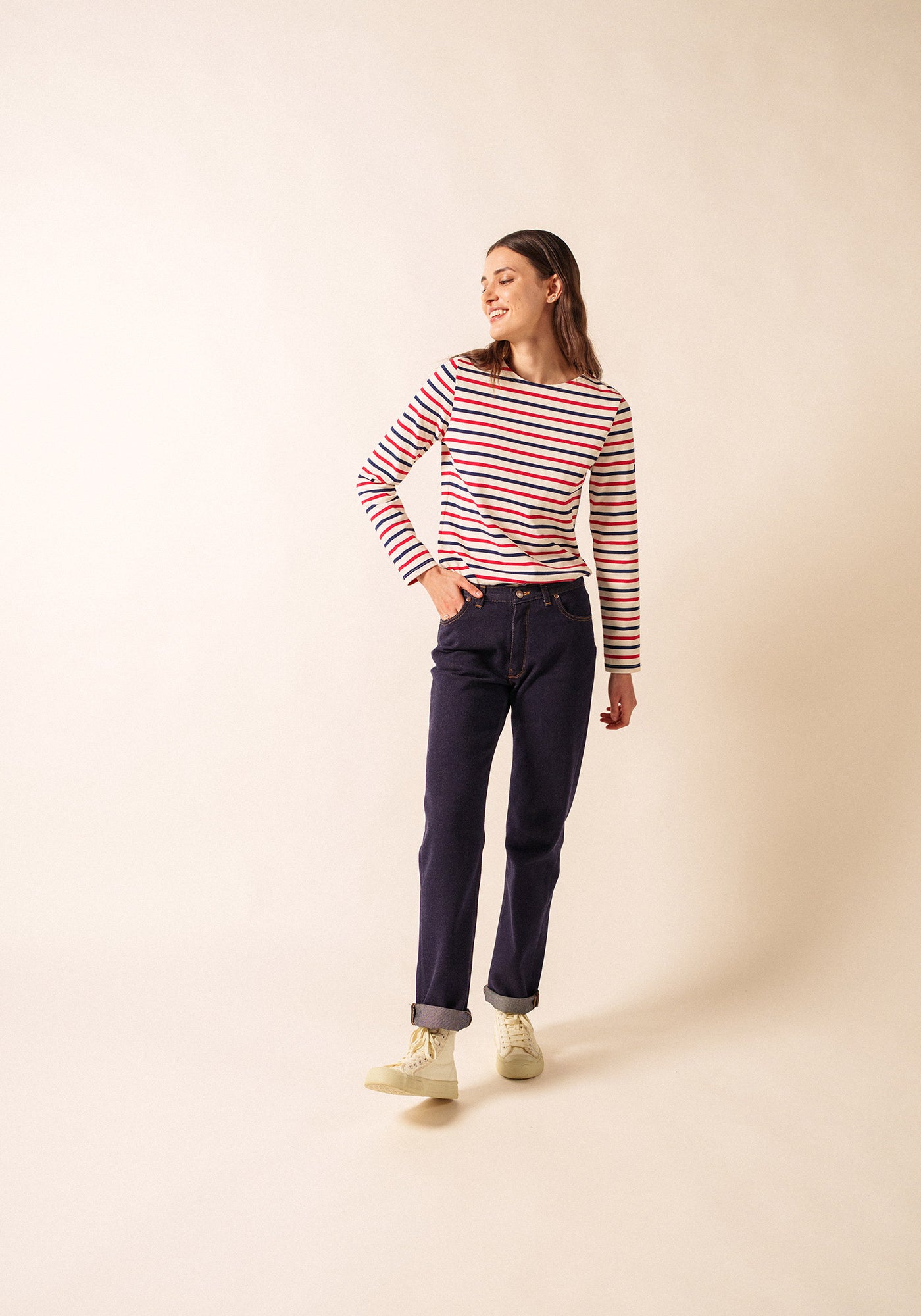 Marinière Méridame (ECRU/MARINE/TULIPE)